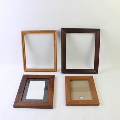 Lot of 4 Medium Sized Wooden Picture Frames DIY Craft Projects Flawed