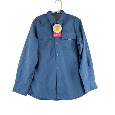 Ruffle RuggedButts Long Sleeve Sun Protection Button Up Fishing Shirt Boys 8 NWT