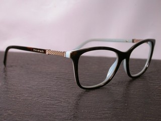 Tiffany & Co. Gold Ornate Tortoise Blue Eyeglasses Made in Italy