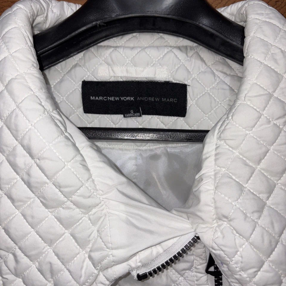 MARKNEW YORK Andrew Marc 女式背心白色绗缝大号全拉链口袋 — 第 2/4 张图片