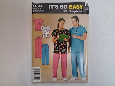 Simplicity Pattern - Unisex Scrubs Pants & Top (XS-XL) #A4644 - Uncut