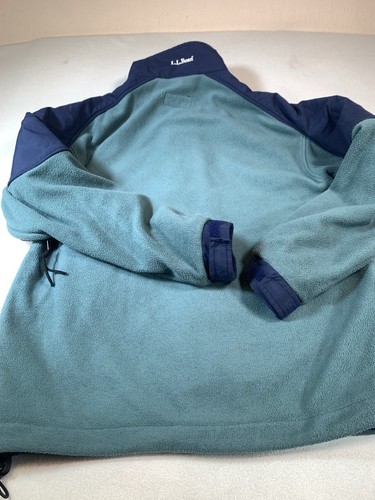 LL Bean Jacket Mens Large Green Polartec Windbloc Fleece Full Zip Mock Vintage - Picture 9 of 9