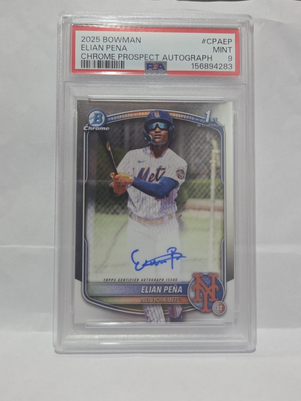 2025 Bowman Chrome - Prospect Auto Elian Pena #CPA-EP (AU, RC) PSA 9