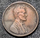 1922-D 1c Wheat Cent RB EXTRA FINE RED BROWN TONED SEMI KEY DATE