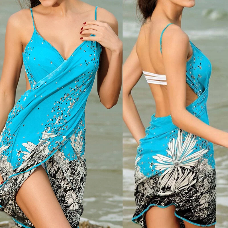 Womens Sexy Sling Dress Beach Bikini Cover-up Wrap Pareo Skirts Swimwear  Towel