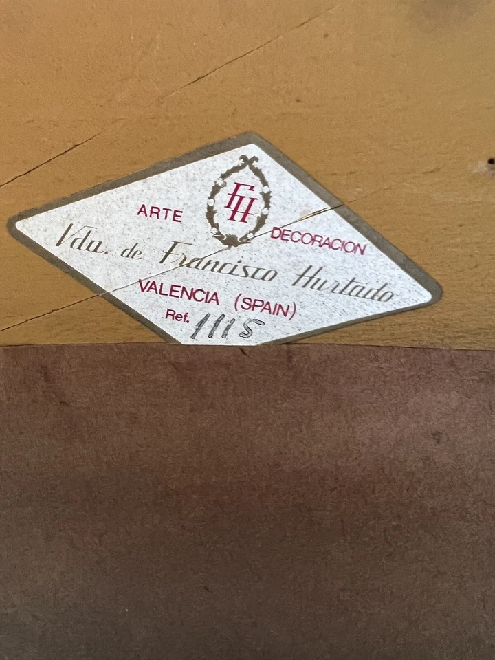 "Vestido Fino Espejo Hurtado Francisco Grande España 1115 Regencia Arte Dorado 51x25""" Foto 2 de 4