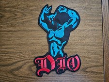 DIO LOGO, SEW ON RED AND BLUE EMBROIDERED LARGE BACK PATCH