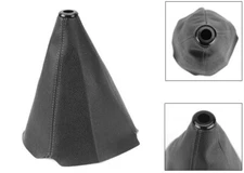 9" Black PVC Leather Shifter Shift Gear Knob Boot Cover w/ 4-Stitch For BMW