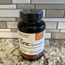NEW SEALED Sandhus Zinc Quercetin 120 Vegetarian Capsules Ex-2027