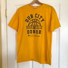 NBA Golden State Warriors DUB CITY DONOR T-Shirt Basketball Net Yellow Large