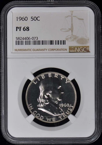 1960 Franklin Half Dollar 50C NGC PR68