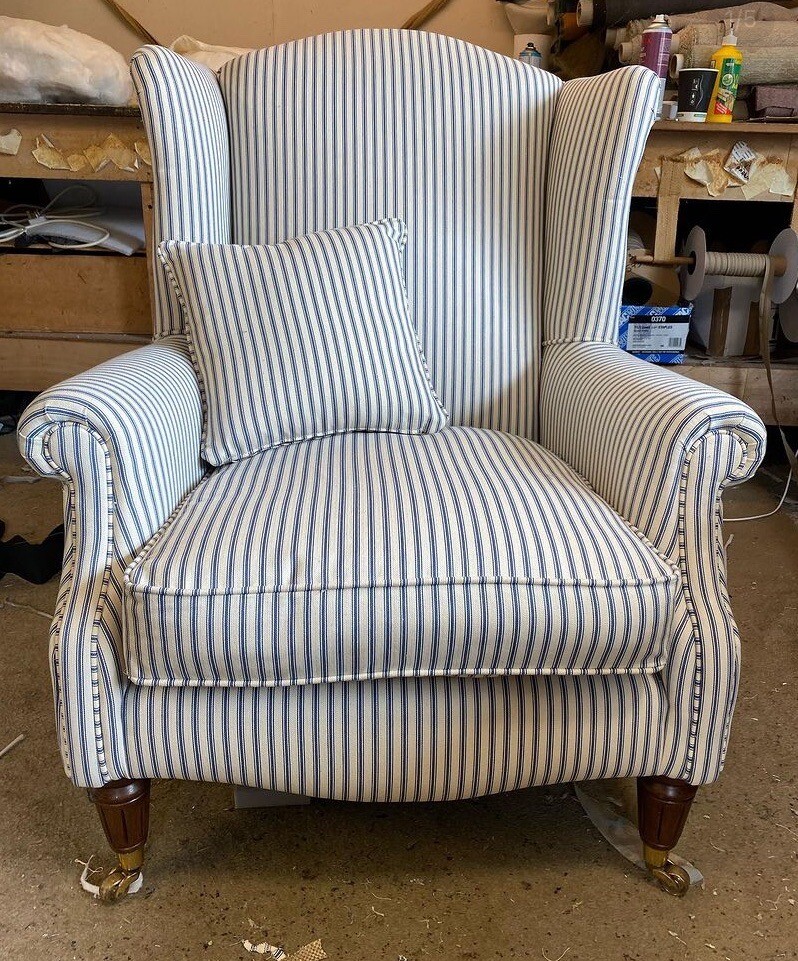 laura ashley armchair Southwold Chair Blue Ticking Stripe eBay