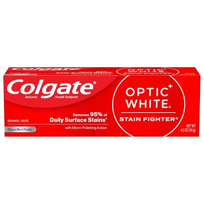 Colgate Optic White Stain Fighter Whitening Toothpaste 4.2oz