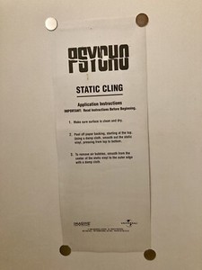 Psycho Promotional Static Cling Window Display Universal 1999