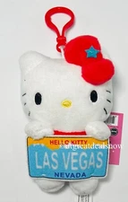Hello Kitty  Sanrio Las Vegas Limited License Plate Plastic Key Chain 4 " Plush