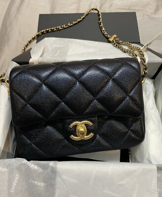 Authentic Chanel w RECEIPT 21K My Perfect Mini Iridescent GHW