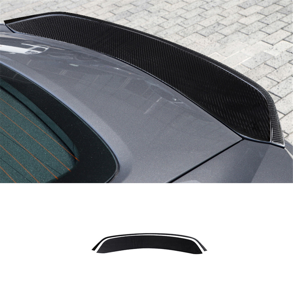 2Pcs Carbon Fiber Rear Trunk Spoiler Wing Cover Trim For Porsche 718 2016-2022