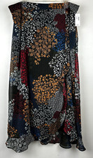 Whimsigoth Maxi Skirt Womens 1X High Waisted Faux Wrap Floral Boho Plus New