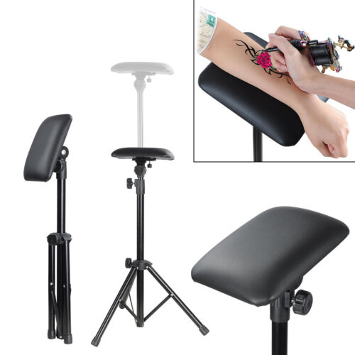 Black Heavy Duty Tattoo Armrest Adjustable Sponge Pad Arm Leg Rest Tripod Stand