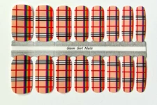 Rainbow Plaid Nail polish strips / Nail Wraps / Nail Stickers