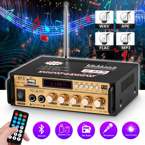 Car Audio Amp MIC SD/USB Music Player 