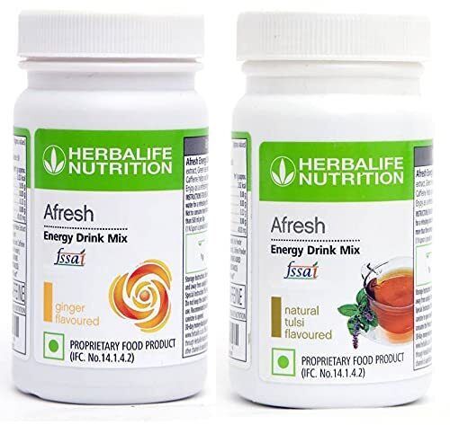 HERBALIFE Afresh Energy Drink -50 Each Ginger & Tulsi Flavor For Weight Loss - Afbeelding 1 van 5