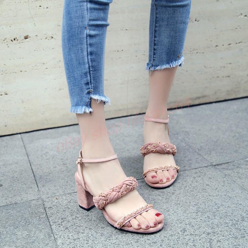 Damen Sandale Pumps High Heels Blockabsatz Sommerschuhe Neu 2017 Elegante Damen Sandale Pumps High Heels Blockabsatz Sommerschuhe Neu 2017 Elegante