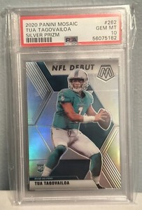 TUA TAGOVAILOA 2020 Mosaic #262 PSA 10 NFL Debut Silver (RC) DOLPHINS GEM MT