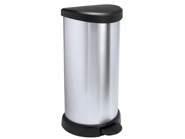 Cubo de basura Curver 40L metalizado pedal resistente fácil de limpiar 181125