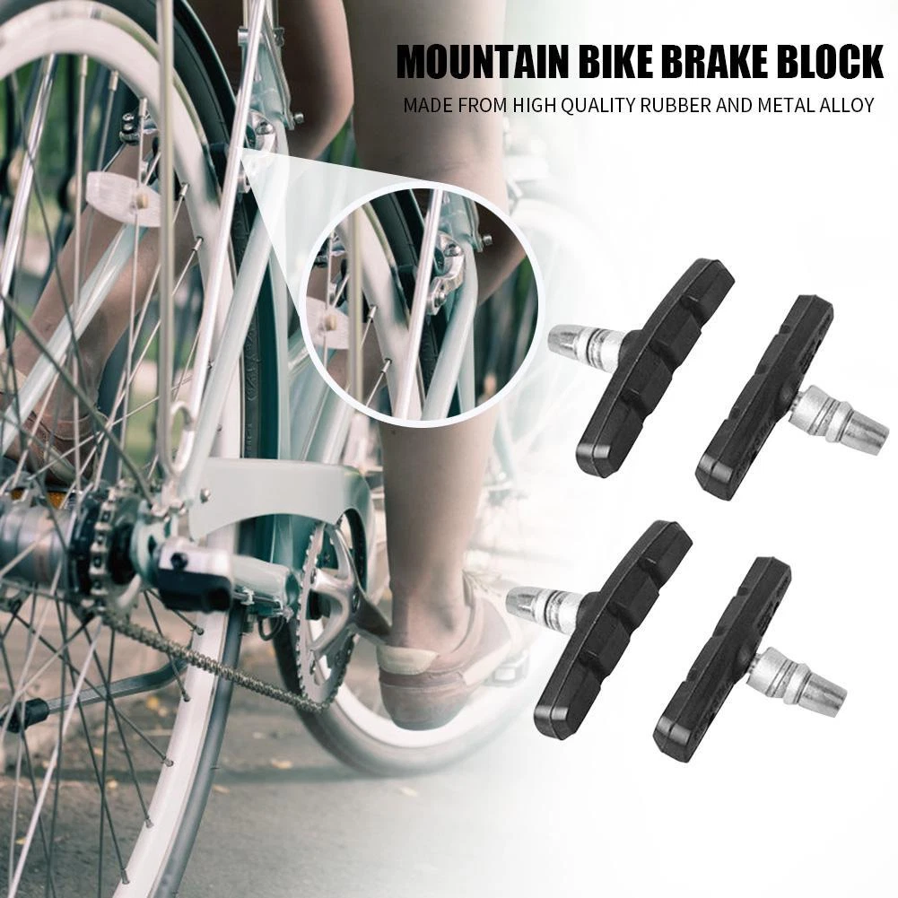 4pcs Mountain Bike Brake Blocks Rubber Bicycle V brake Shoes Pads