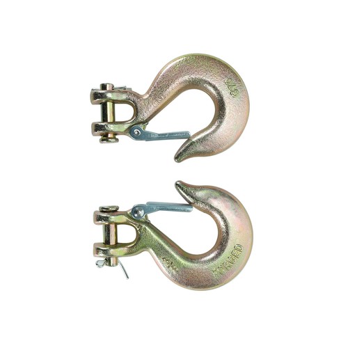 2PCS G70 3/8" Inch Clevis Slip Hook Tow Chain Hook With Latch For Trailer Truck - Picture 4 of 8