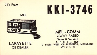 Frederick Maryland KKI-3746 QSL Radio Card Postcard