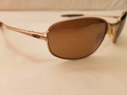 Oakley Big Square Wire Sunglasses Platinum Frame Gold Iridium Polarized Lenses - Afbeelding 3 van 7
