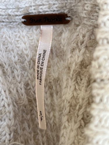 Free People  Oversized Sweater Dress Size S/P   Loose Knit Ivory NWT - Picture 5 of 5