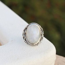 Rainbow Moonstone Ring,925 Sterling Silver,Bohemian Ring,Gift,All Sizes 3 to 14