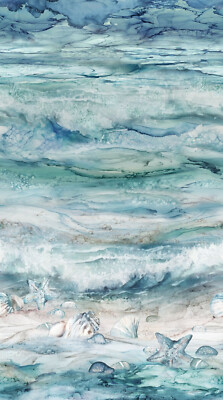 Sea Breeze By Deborah Edwards - Pale Blue Ocean Waves # DP27096-42