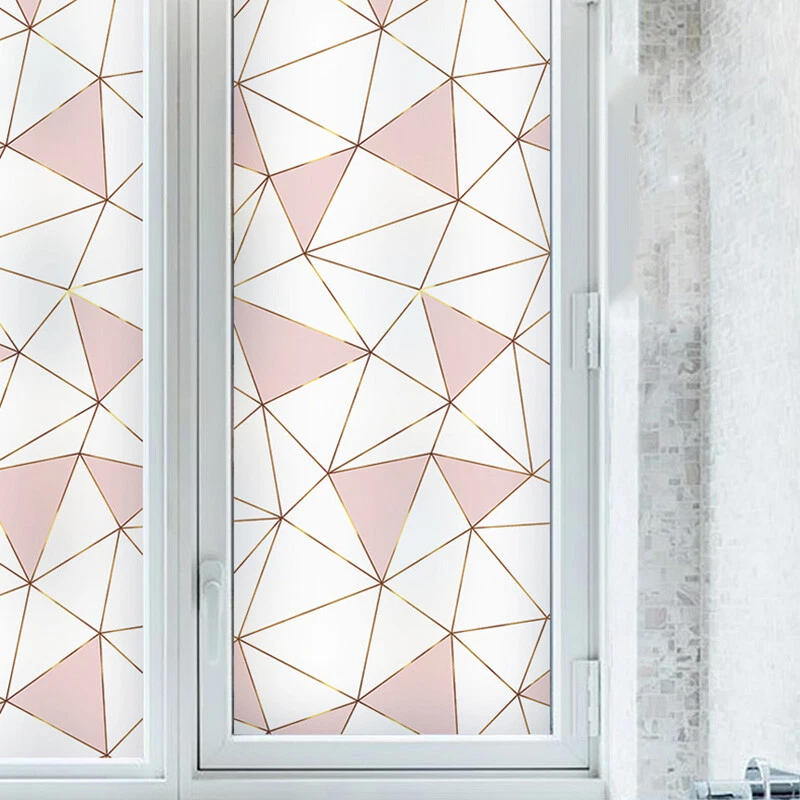 Pegatina de ventana esmerilada geometría PVC película de vidrio estática opaca decoración del hogar Foto 2 de 4