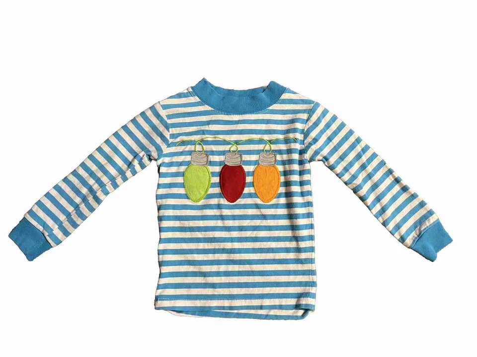 Bailey Boys Christmas Lights Ornaments Striped Holiday PJ Set 12 months Foto 3 de 4