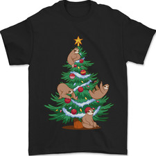 Sloth Christmas Tree Xmas Mens T-Shirt 100 Cotton
