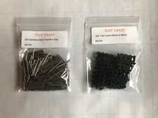 Aurora Slot Car Track - 200 Pins, 100 Black Locks, Connectors, Joiners - New