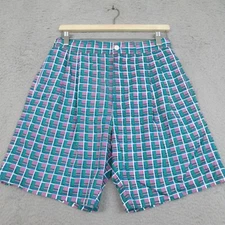 Westside Swimwear Board Shorts Men L Blue Check Plaid Beach Surf Trunks Swim