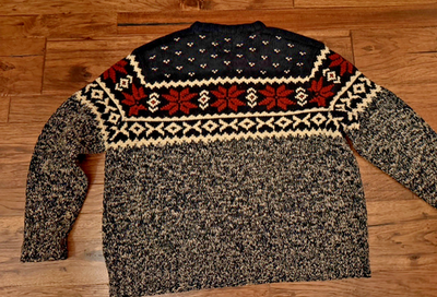 Vintage 90s Polo Ralph Lauren Hand Knit Fair Isle Lambswool Silk 