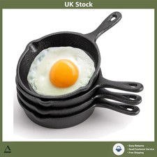 Cast Iron Mini Frying Pan Skillet Oven Safe 10cm Pack of 4
