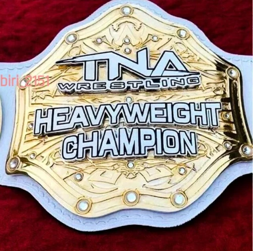 Nuevo TNA Heavyweight Championship Belt 2MM Latón Blanco Correa Cinturón Cuero Foto 2 de 4