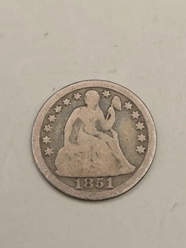 1851 Seated Liberty Silver Dime 10C - Philadelphia Mint