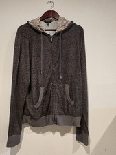 Ted Baker Lounge Hoodie Sz Large Full Zip Lightweight Soft Gray Hooded NWT