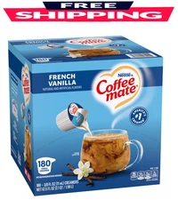 Nestle Coffee-Mate Coffee Creamer Liquid Creamer Singles, French Vanilla, 180 ct