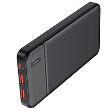 10000mAh Portable Power Bank PD 22.5W Fast Charger Slim Battery Pack Black