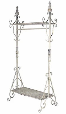 Standgarderobe Shabby Garderobenständer Weiss Kleiderständer Garderobe Metall - Bild 1 von 4