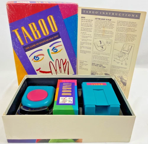 Vintage Taboo Board Game Complete w Buzzer Instructions Milton Bradley